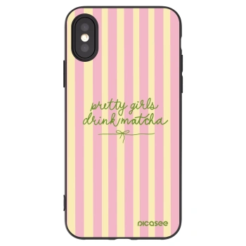 Picasee silikonowe czarne etui na Apple iPhone X/XS - Pretty matcha