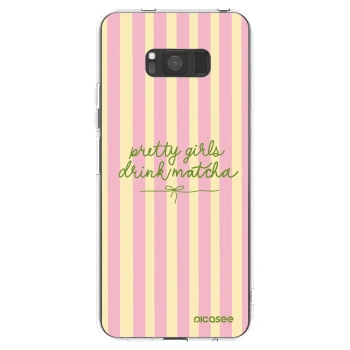 Picasee silikonowe przeźroczyste etui na Samsung Galaxy S8 G950F - Pretty matcha
