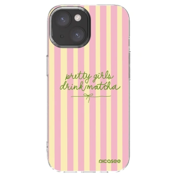 Picasee silikonowe przeźroczyste etui na Apple iPhone 15 - Pretty matcha