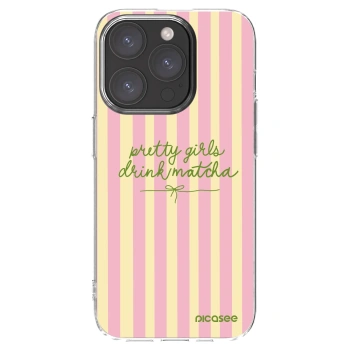 Picasee silikonowe przeźroczyste etui na Apple iPhone 15 Pro - Pretty matcha