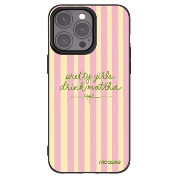 Picasee silikonowe czarne etui na Apple iPhone 15 Pro Max - Pretty matcha
