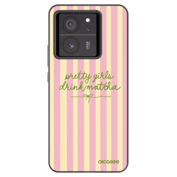 Picasee silikonowe czarne etui na Xiaomi 13T - Pretty matcha
