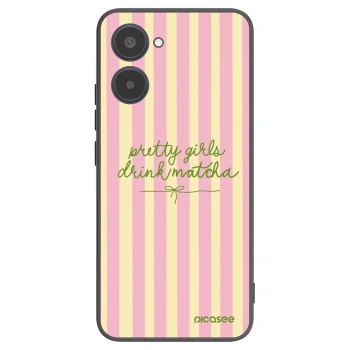 Picasee silikonowe czarne etui na Realme 10 4G - Pretty matcha