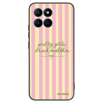 Picasee silikonowe czarne etui na Honor 70 Lite - Pretty matcha