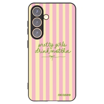 Picasee silikonowe czarne etui na Samsung Galaxy S24 S921B 5G - Pretty matcha