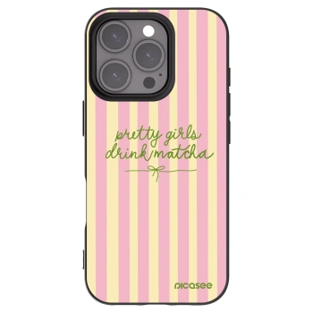 Picasee silikonowe czarne etui na Apple iPhone 16 Pro - Pretty matcha