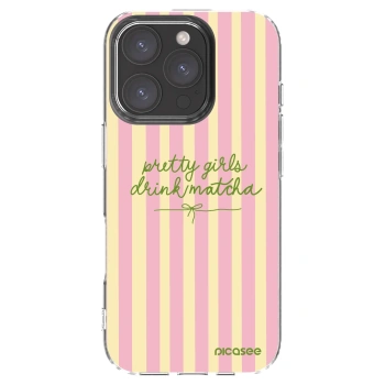 Picasee silikonowe przeźroczyste etui na Apple iPhone 16 Pro - Pretty matcha