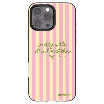 Picasee silikonowe czarne etui na Apple iPhone 16 Pro Max - Pretty matcha