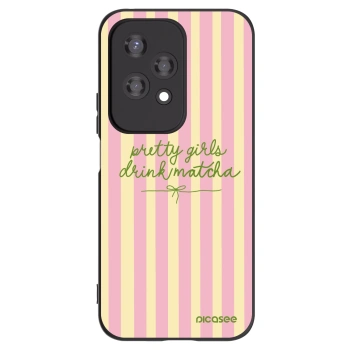 Picasee silikonowe czarne etui na Honor 200 Lite - Pretty matcha