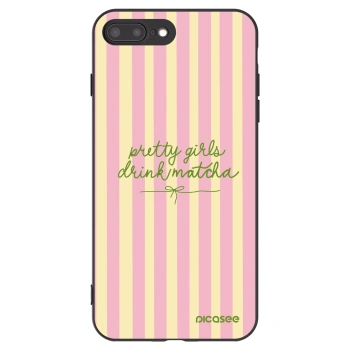 Picasee silikonowe czarne etui na Apple iPhone 7 Plus - Pretty matcha