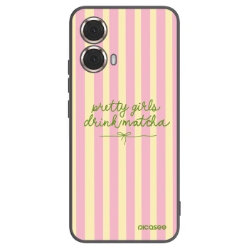 Picasee silikonowe czarne etui na Motorola Moto G85 - Pretty matcha