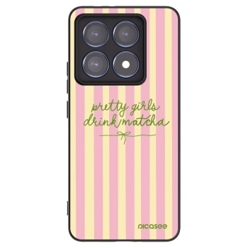 Picasee silikonowe czarne etui na Xiaomi 14T Pro - Pretty matcha