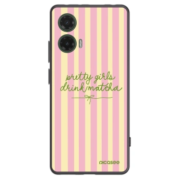 Picasee silikonowe czarne etui na Motorola Moto G35 5G - Pretty matcha