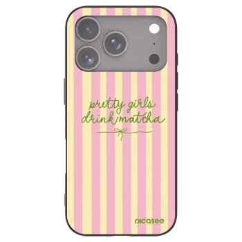 Picasee silikonowe czarne etui na Apple iPhone 17 Pro - Pretty matcha