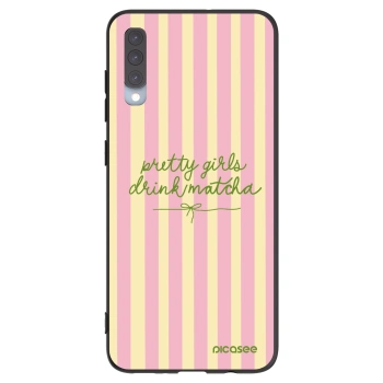 Picasee silikonowe czarne etui na Samsung Galaxy A70 A705F - Pretty matcha