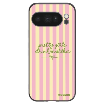 Picasee silikonowe czarne etui na Google Pixel 10 Pro - Pretty matcha