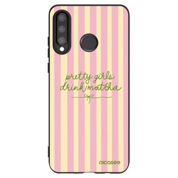 Picasee silikonowe czarne etui na Huawei P30 Lite - Pretty matcha