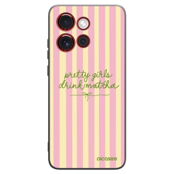 Picasee silikonowe czarne etui na Motorola Edge 60 Neo 5G - Pretty matcha