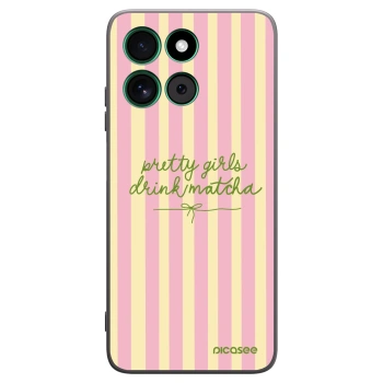 Picasee silikonowe czarne etui na Motorola Moto G57 Power - Pretty matcha