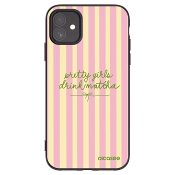 Picasee silikonowe czarne etui na Apple iPhone 11 - Pretty matcha