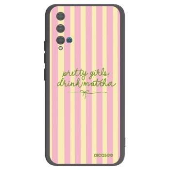 Picasee silikonowe czarne etui na Huawei Nova 5T - Pretty matcha