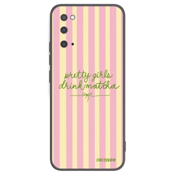 Picasee silikonowe czarne etui na Samsung Galaxy S20 G980F - Pretty matcha