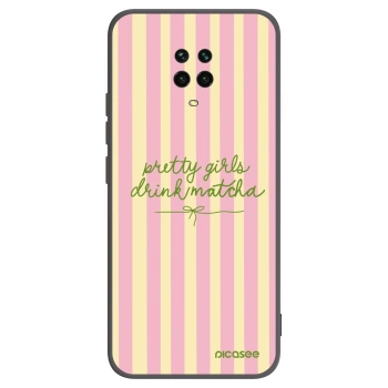 Picasee silikonowe czarne etui na Xiaomi Redmi Note 9 Pro - Pretty matcha