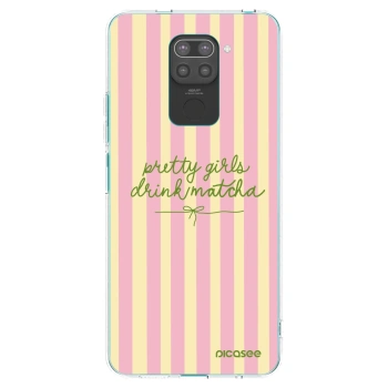 Picasee silikonowe czarne etui na Xiaomi Redmi Note 9 - Pretty matcha