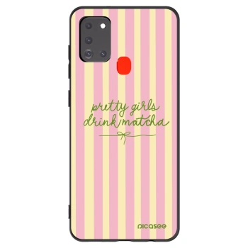 Picasee silikonowe czarne etui na Samsung Galaxy A21s - Pretty matcha