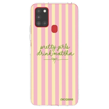 Picasee silikonowe przeźroczyste etui na Samsung Galaxy A21s - Pretty matcha