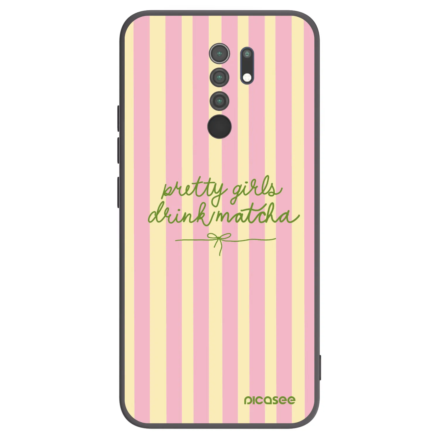 Picasee silikonowe czarne etui na Xiaomi Redmi 9 - Pretty matcha