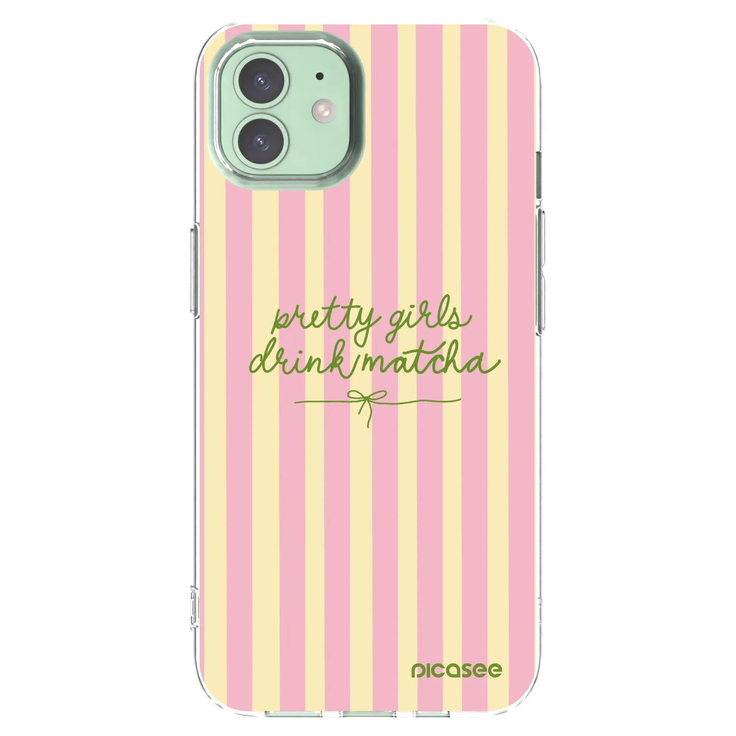 Picasee silikonowe przeźroczyste etui na Apple iPhone 12 Pro - Pretty matcha
