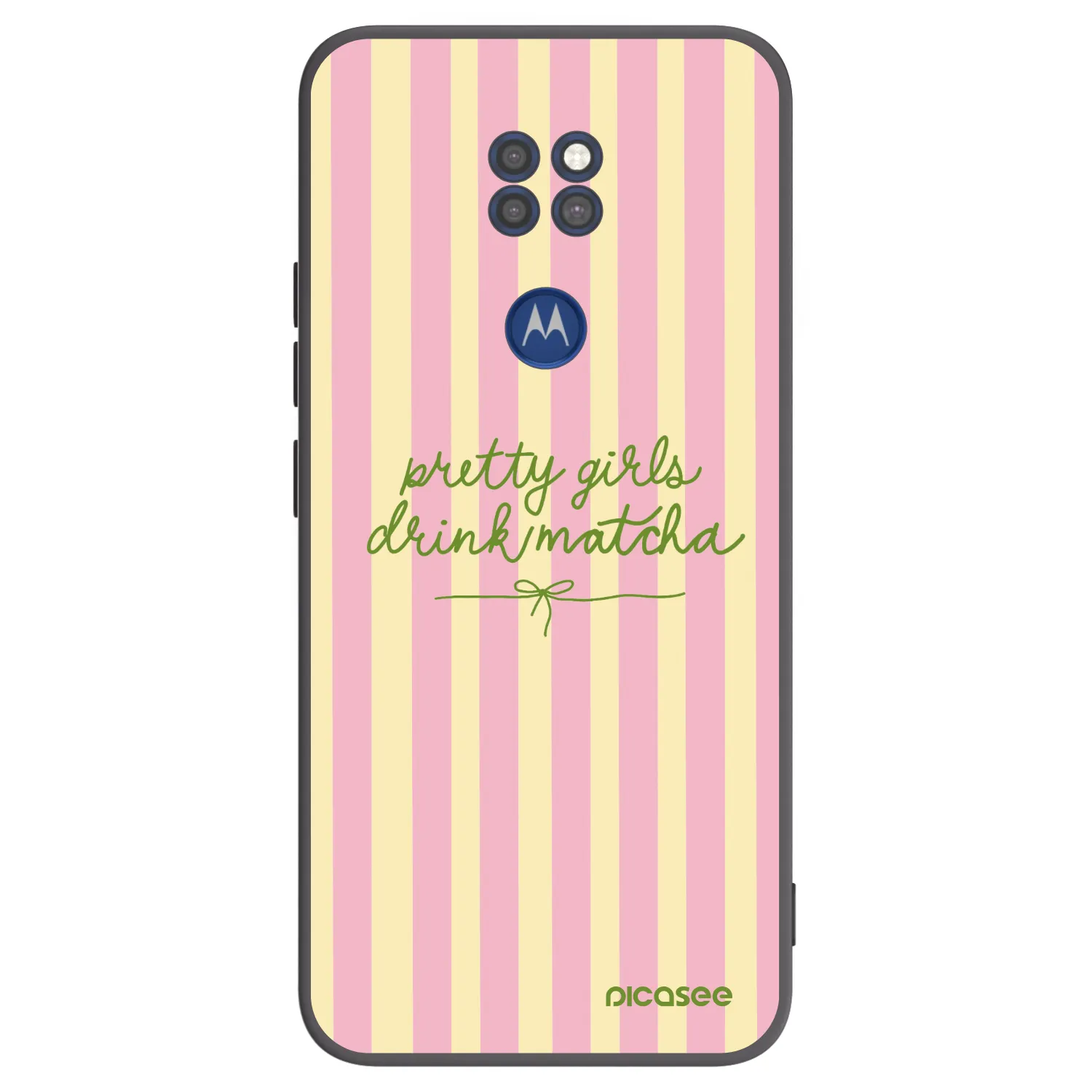 Picasee silikonowe czarne etui na Motorola Moto G9 Play - Pretty matcha