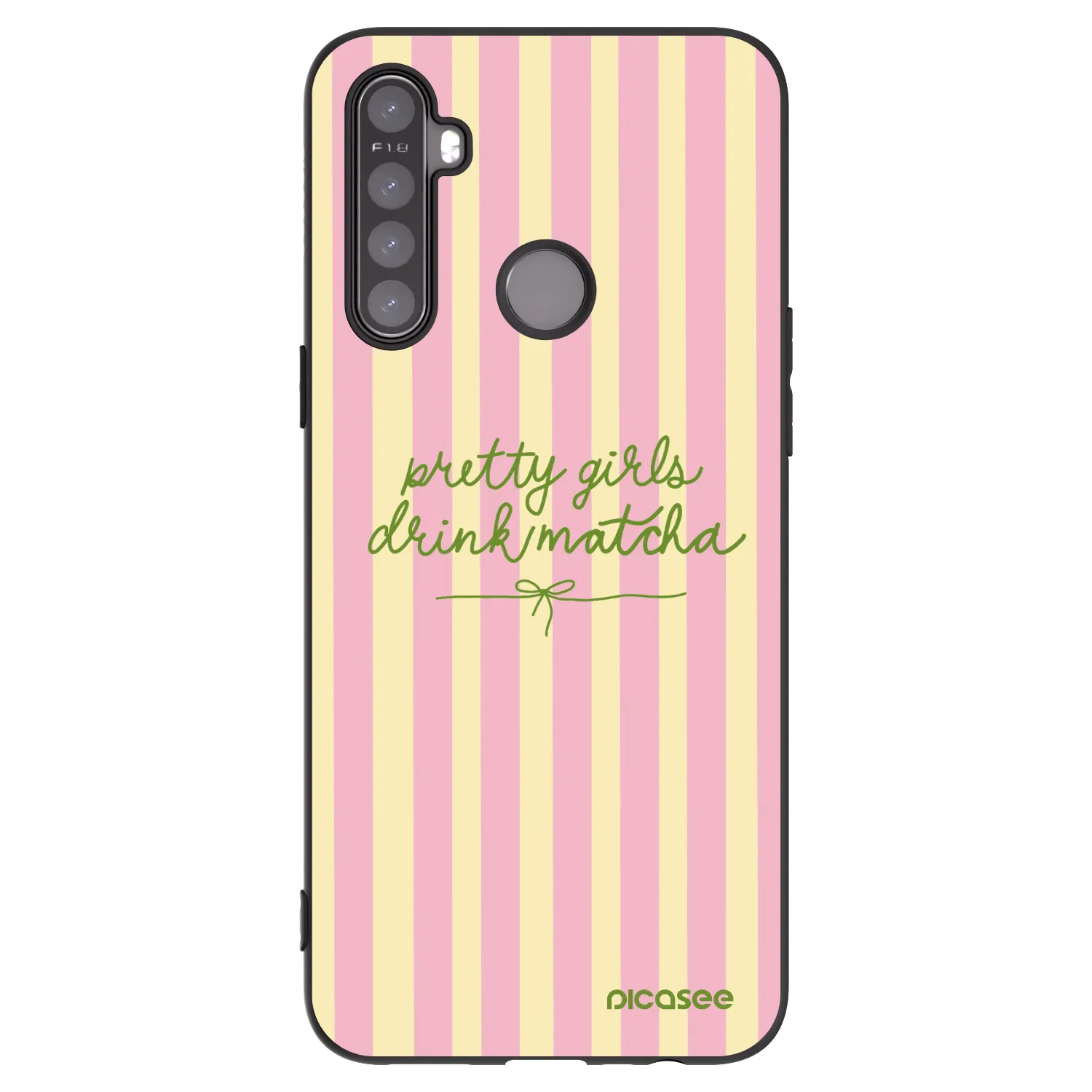 Picasee silikonowe czarne etui na Realme 6i - Pretty matcha