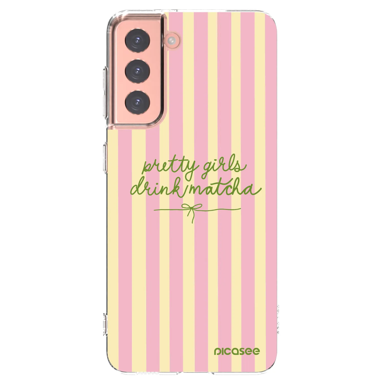 Picasee silikonowe przeźroczyste etui na Samsung Galaxy S21 5G G991B - Pretty matcha