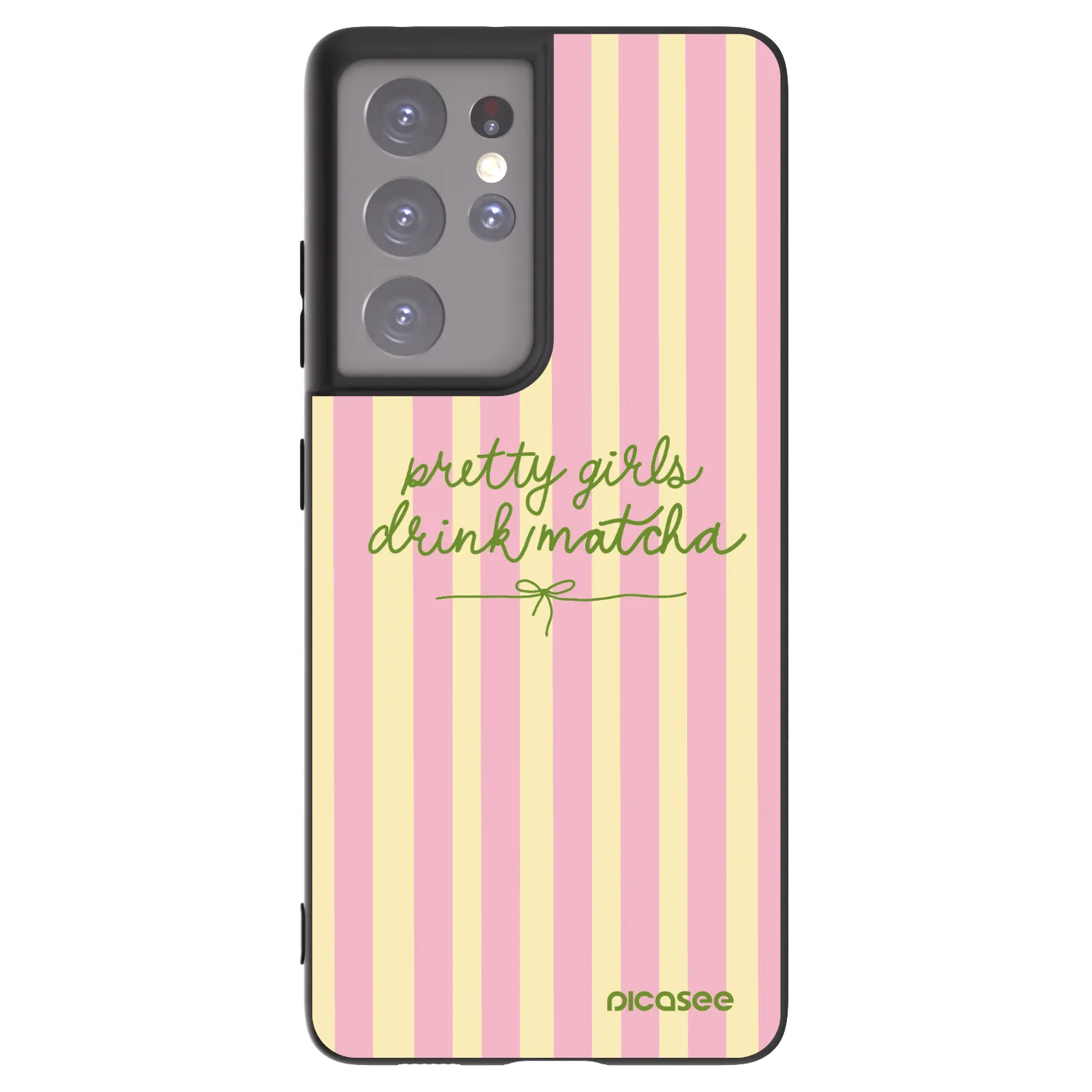 Picasee silikonowe czarne etui na Samsung Galaxy S21 Ultra 5G G998B - Pretty matcha