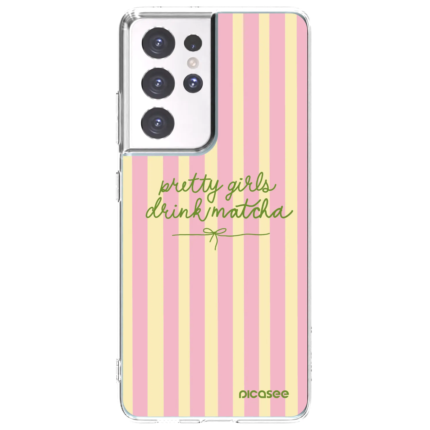 Picasee silikonowe przeźroczyste etui na Samsung Galaxy S21 Ultra 5G G998B - Pretty matcha