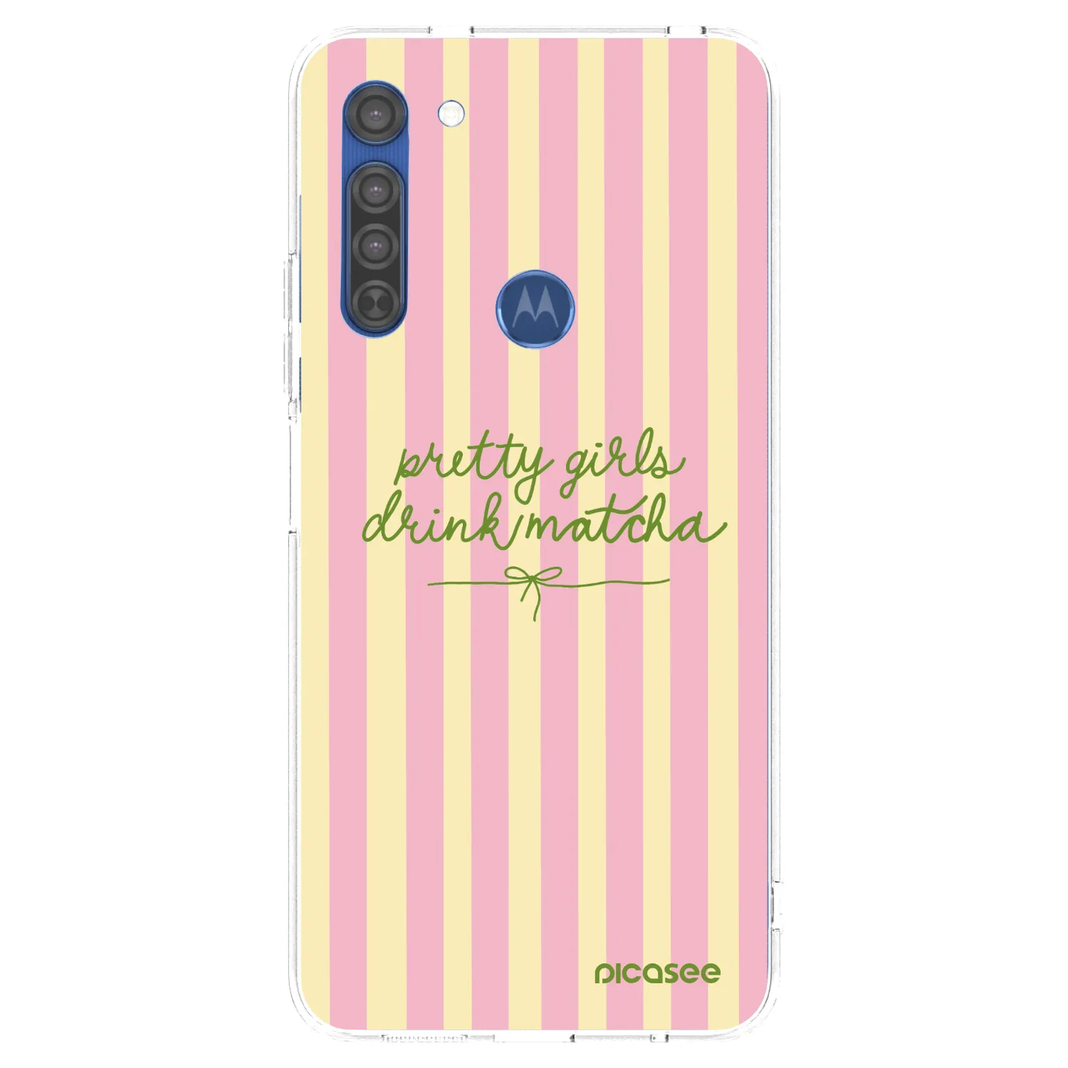 Picasee silikonowe przeźroczyste etui na Motorola Moto G8 - Pretty matcha
