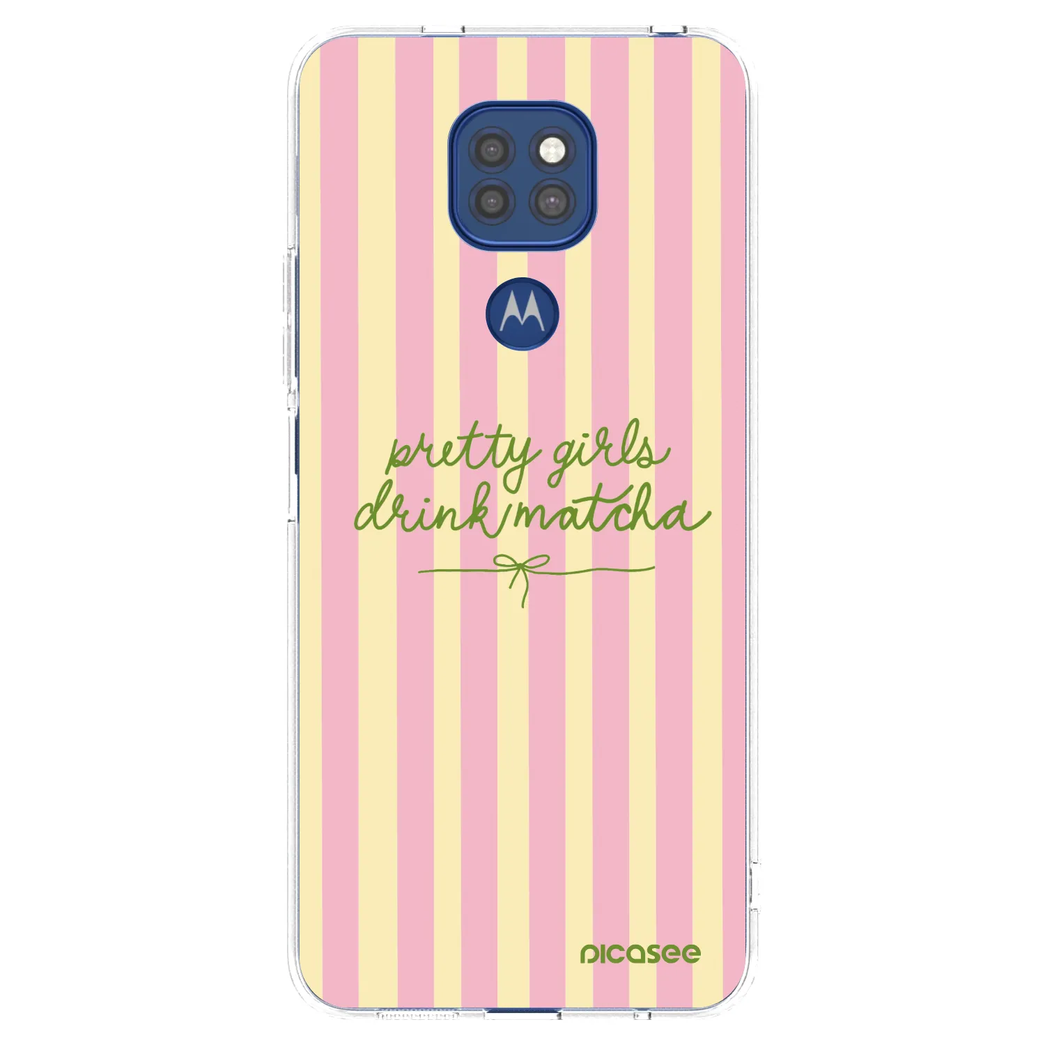 Picasee silikonowe przeźroczyste etui na Motorola Moto G9 Play - Pretty matcha