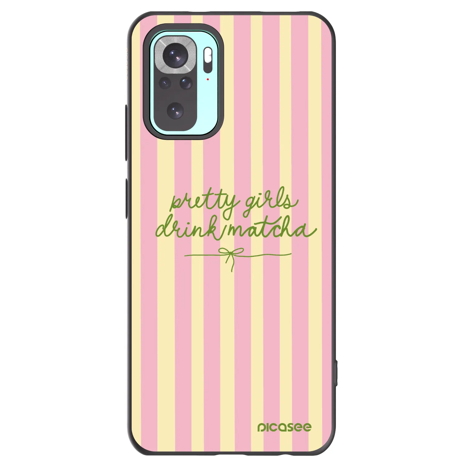 Picasee silikonowe czarne etui na Xiaomi Redmi Note 10 Pro - Pretty matcha