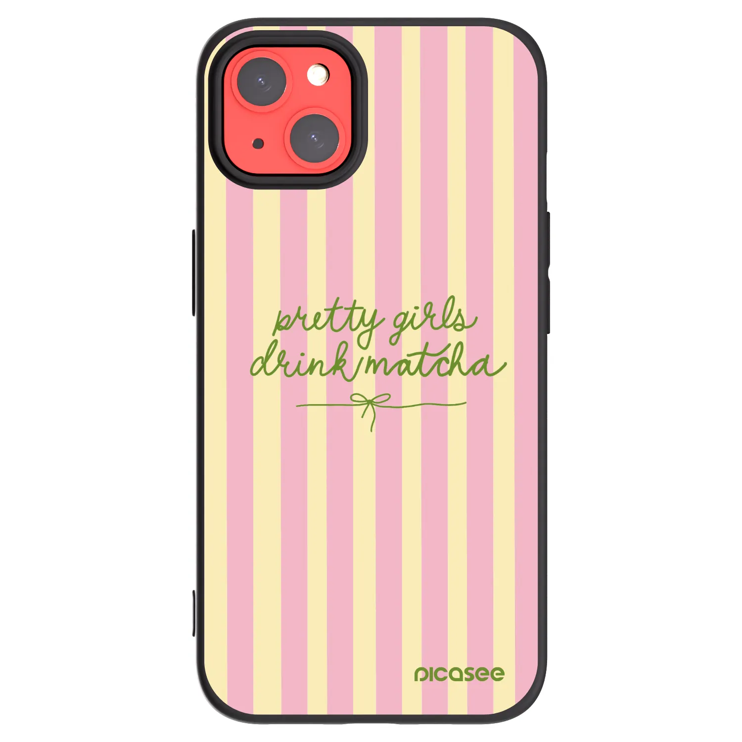 Picasee silikonowe czarne etui na Apple iPhone 13 - Pretty matcha
