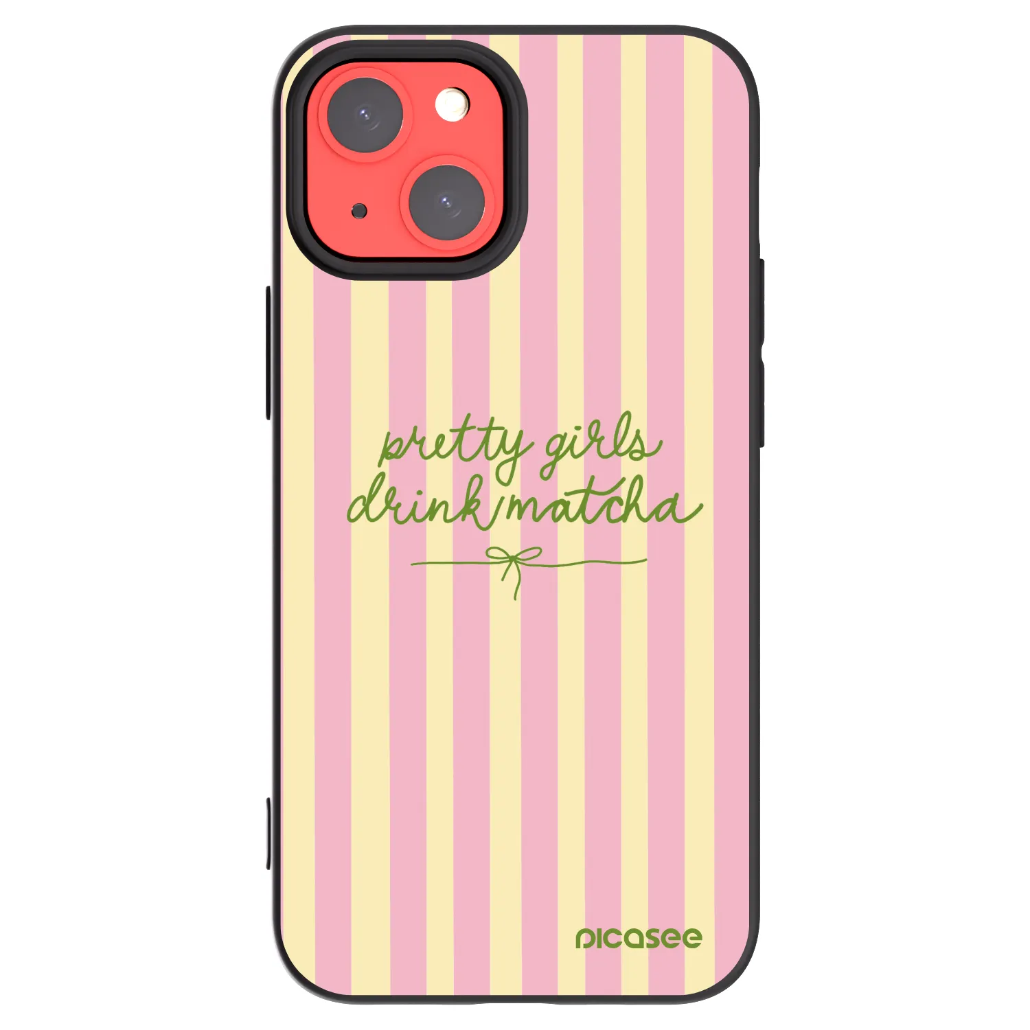 Picasee silikonowe czarne etui na Apple iPhone 13 mini - Pretty matcha