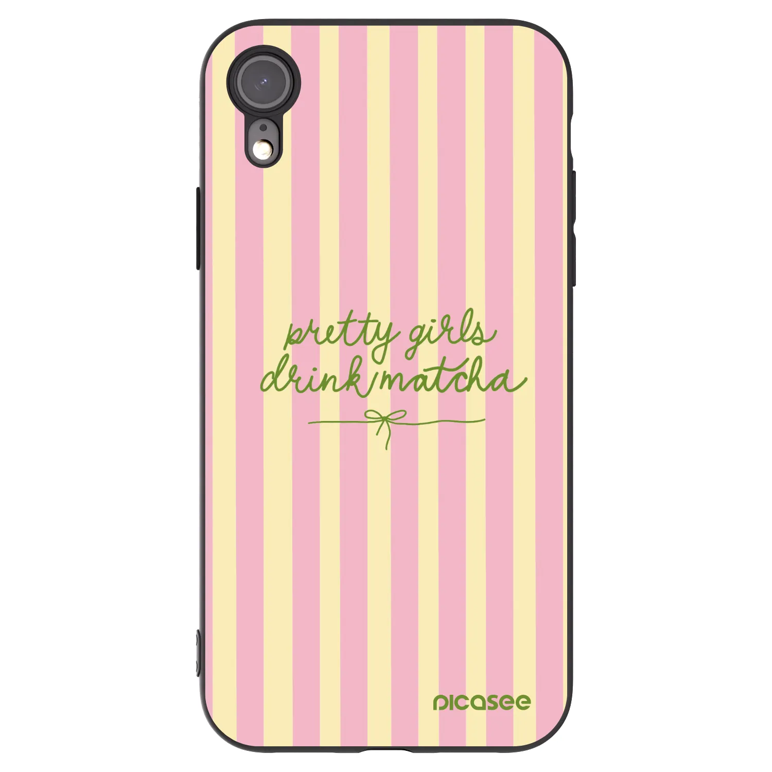 Picasee silikonowe czarne etui na Apple iPhone XR - Pretty matcha