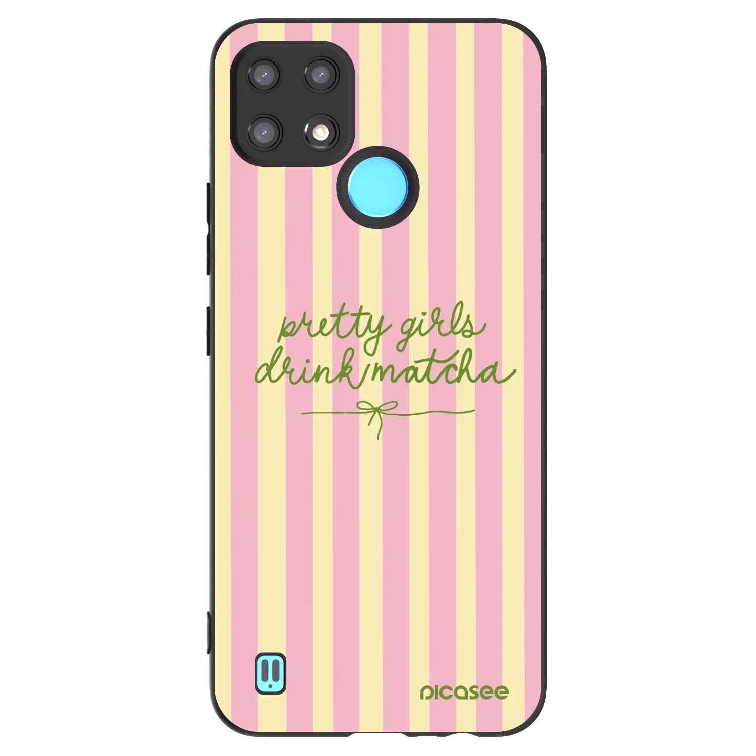 Picasee silikonowe czarne etui na Realme C21 - Pretty matcha