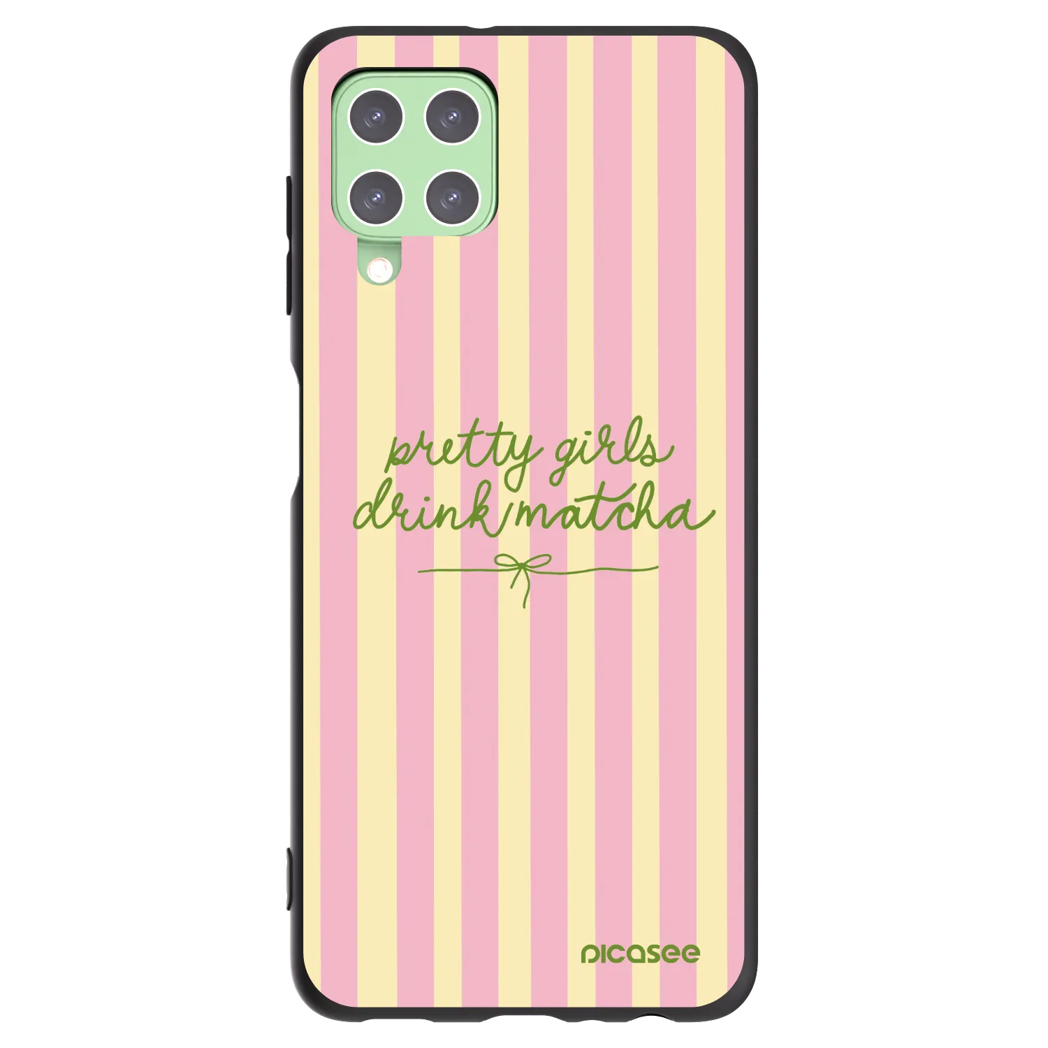 Picasee silikonowe czarne etui na Samsung Galaxy A22 A225F 4G - Pretty matcha