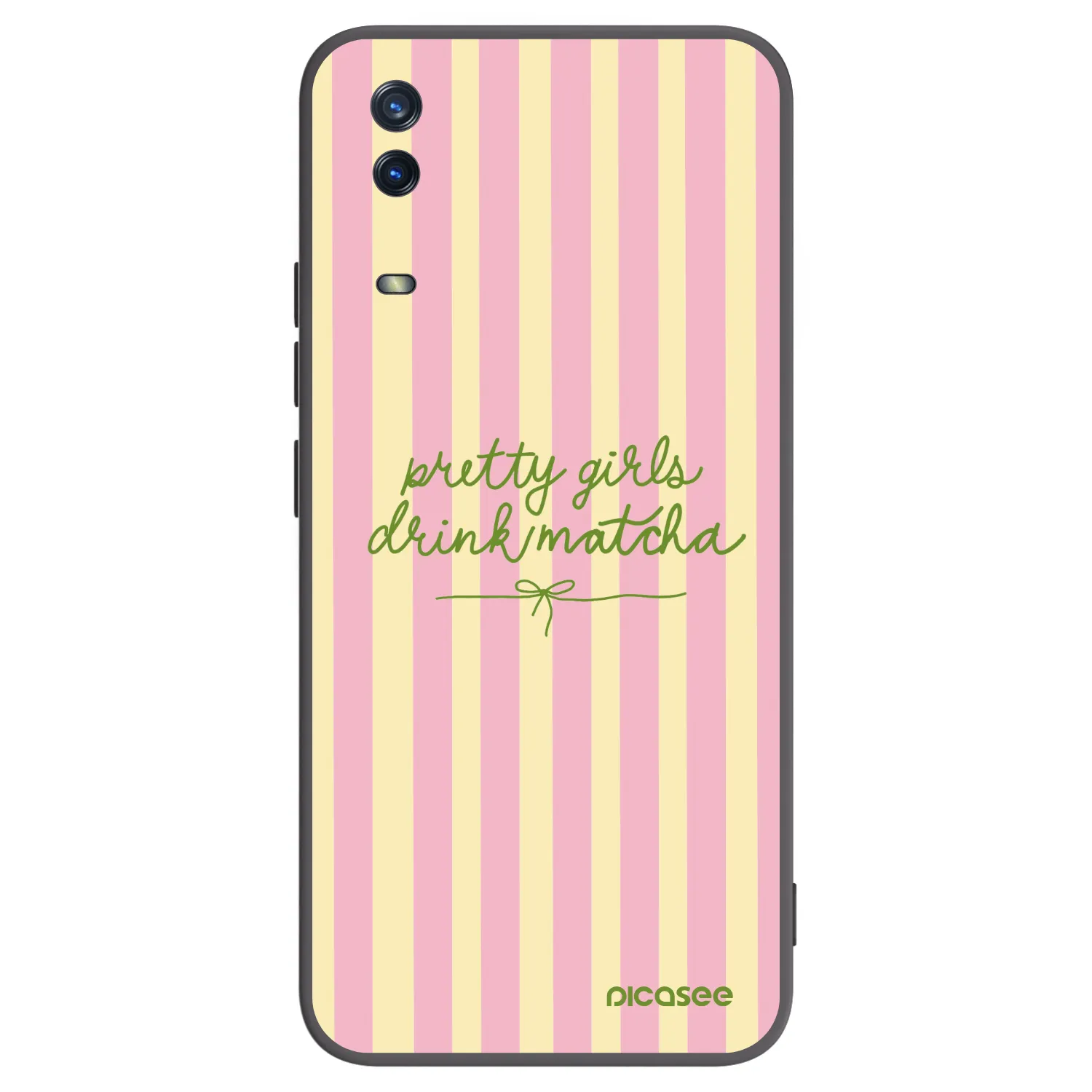 Picasee silikonowe czarne etui na Vivo Y11s - Pretty matcha