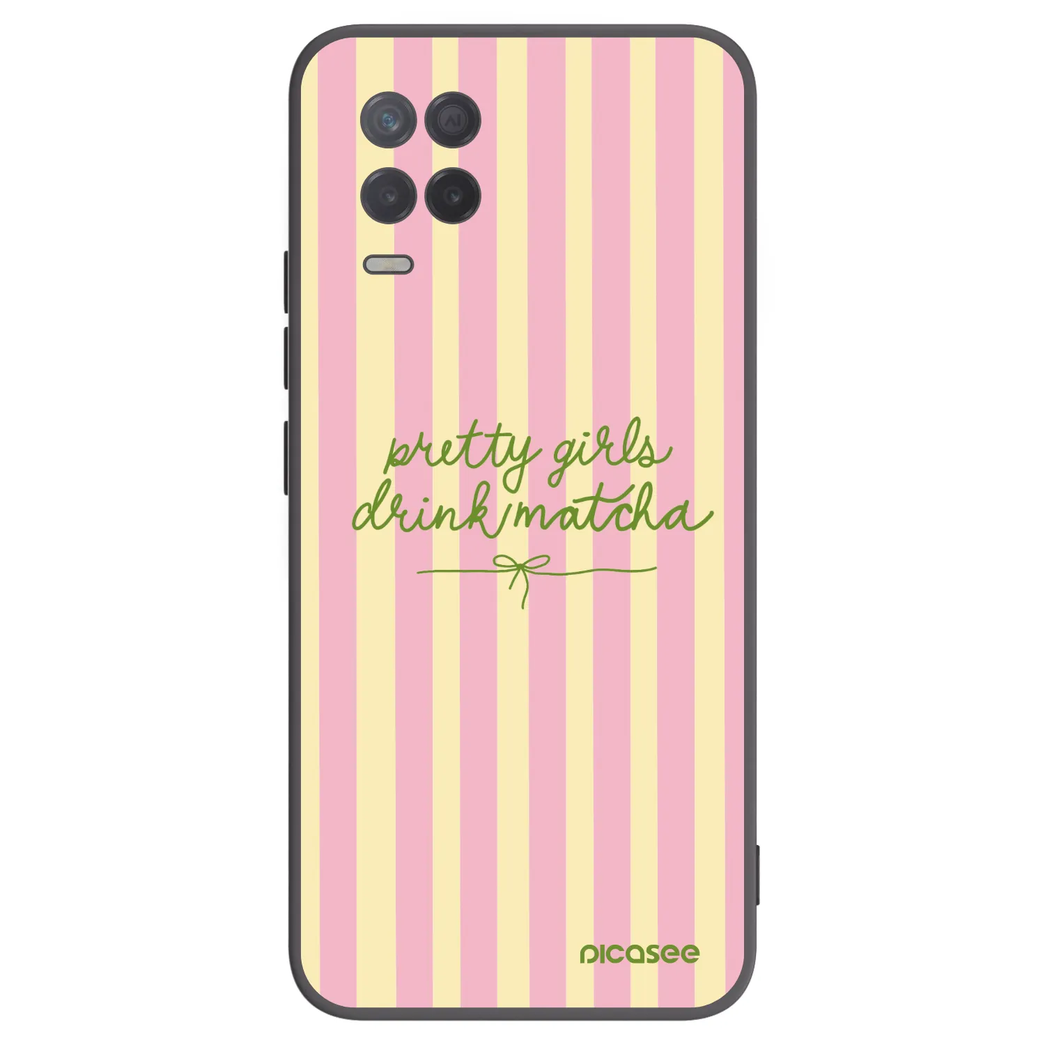 Picasee silikonowe czarne etui na Realme 8 5G - Pretty matcha