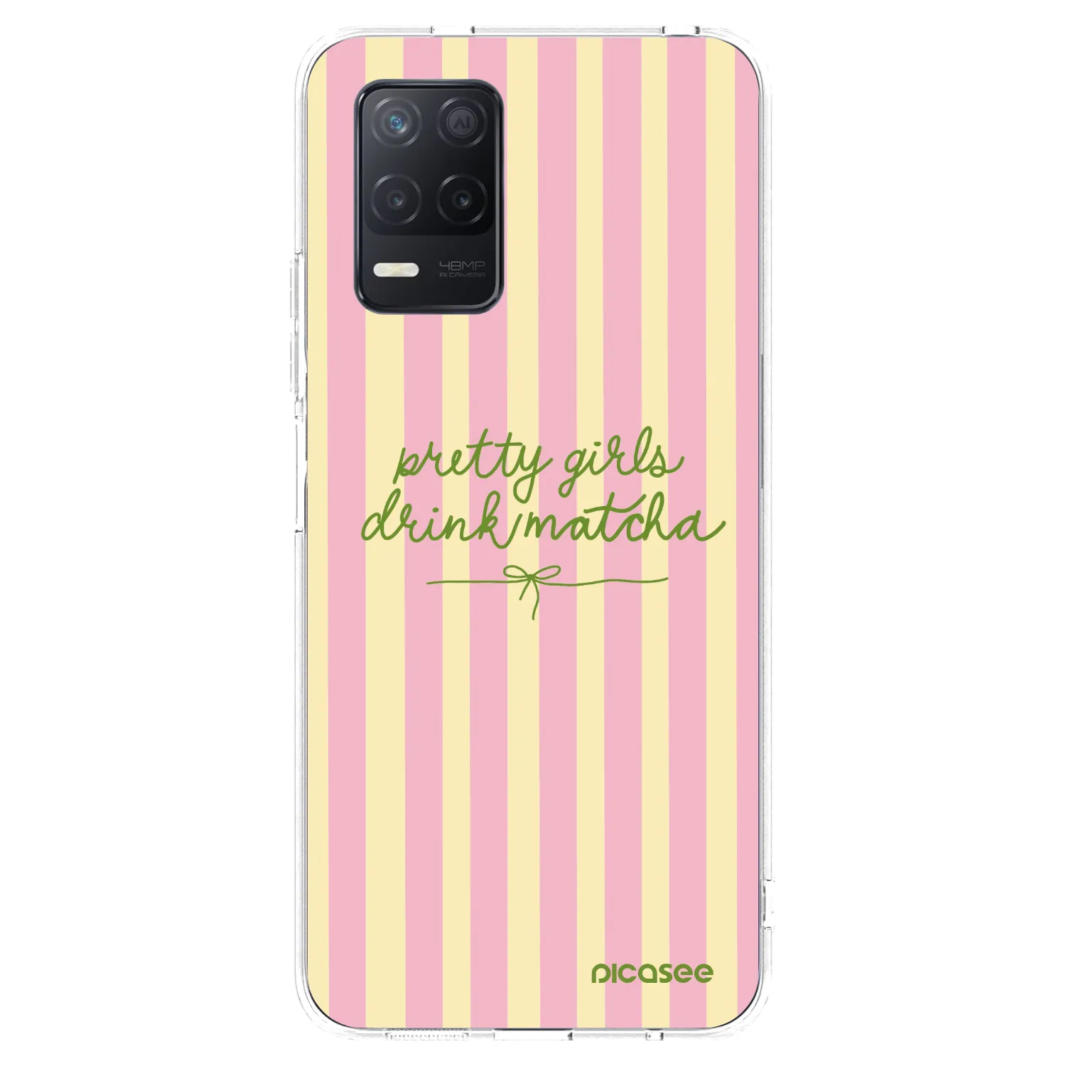Picasee silikonowe przeźroczyste etui na Realme 8 5G - Pretty matcha