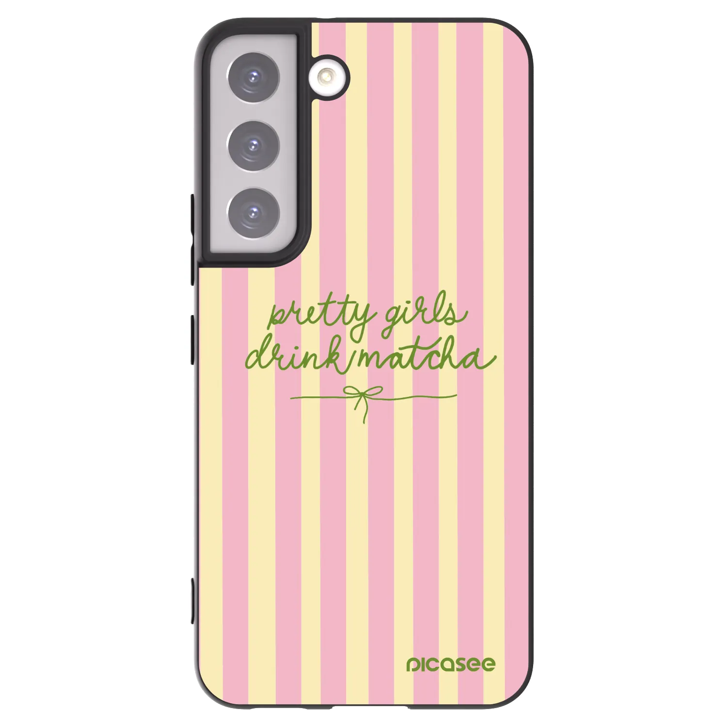 Picasee silikonowe czarne etui na Samsung Galaxy S22 5G - Pretty matcha