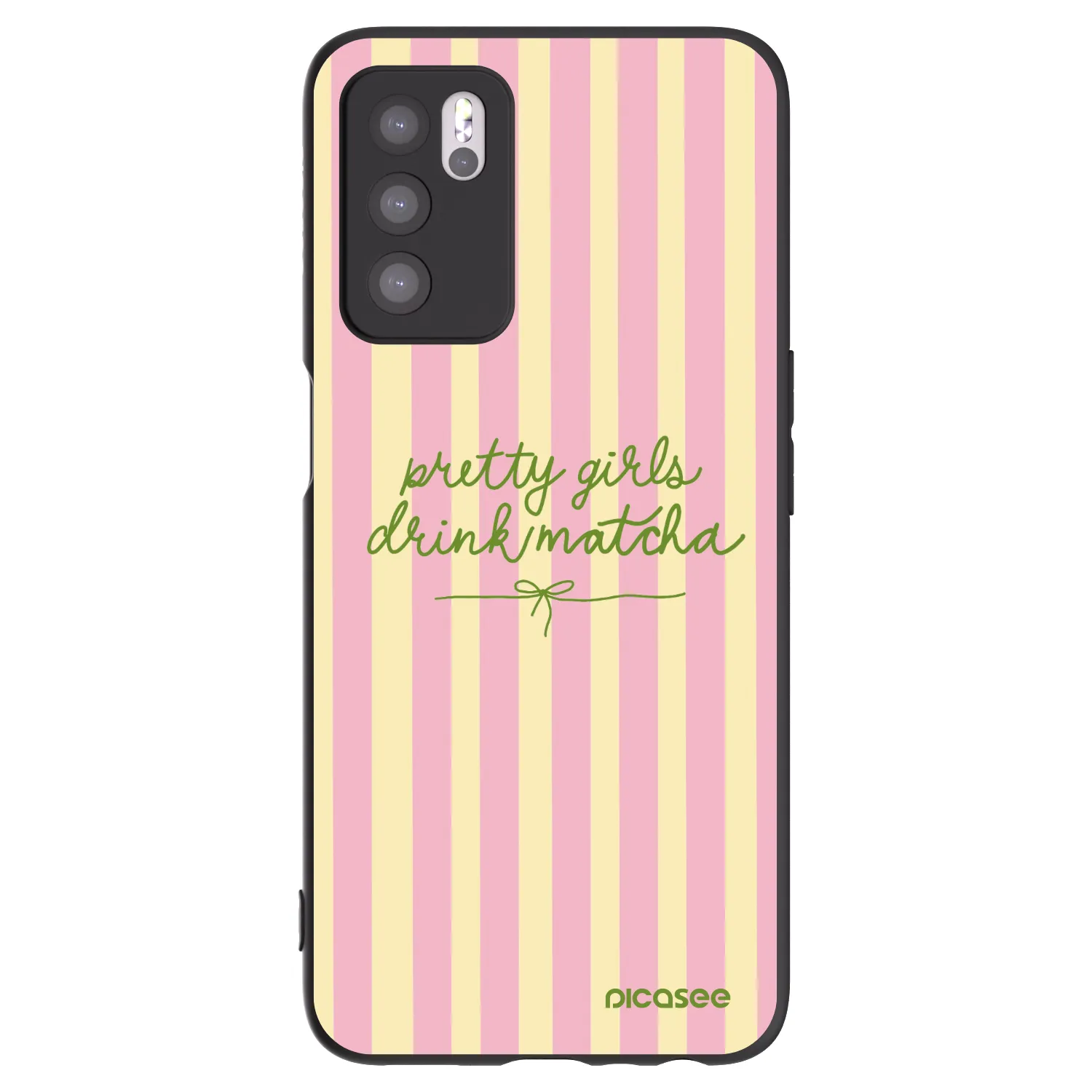 Picasee silikonowe czarne etui na OPPO A16 - Pretty matcha